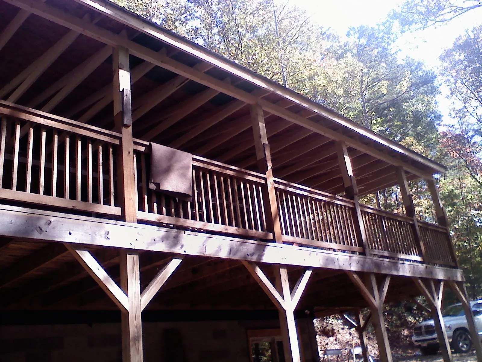 Timber framing under a new elevated porch and deck — Roof Leak Repair in Saraland by Roofing Brothers